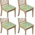 thumbnail image 1 of Green Ethnic Paisley Pattern Seat Covers for Dining Room Chairs Set Of 4,Stretch Printed Washable Chair Seat Cover with Elastic Ties and Button,Removable Waterproof Couch Cushion Covers, 1 of 6