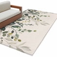 thumbnail image 1 of Green Eucalyptus Area Rugs Collection 2.7'x5', Farmhouse Weeping Leaves on Linen Non Slip Indoor Rectangle Throw Runner Rug Floor Mat Carpet for Living Room Dining Table Bedroom Nursery, 1 of 9