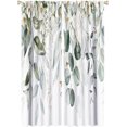 thumbnail image 1 of Green Eucalyptus Leave Curtains Watercolor Floral Spring Botanical Blackout Print Rod Pocket Window Drapes for Bedroom Living Room 42x63in, 1 of 6