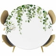 thumbnail image 1 of Green Eucalyptus Leave Round Fitted Table Cover Watercolor Retro Leaf Waterproof Table Cloth with Elastic Edge Wipeable Tablecloth for Picnic Camping Party Fits 36"-44" Diameter, 1 of 8