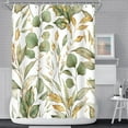 thumbnail image 1 of Green Eucalyptus Leaves Bathroom Shower Curtain Tropical Leaf Nature Plant Shower Curtain Polyester Waterproof Fabric Modern Home Decor Bath Shower Curtain with Hooks, 72x72 Inch, 1 of 6