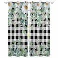 thumbnail image 1 of Green Eucalyptus Leaves Blackout Curtains for Bedroom Living Room Darkening Curtains 54 Inch Long Daisy Floral Short Curtain for Small Window Treatment Thermal Insulated Grommet Drapes 42"x54"x2, 1 of 9