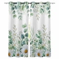 thumbnail image 1 of Green Eucalyptus Leaves Blackout Curtains for Bedroom Living Room Darkening Curtains 84 Inch Length 2 Panels Set Summer Botanical Watercolor Daisy Window Curtain Window Treatment Drapes 42"x84", 1 of 9