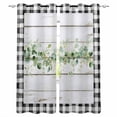 thumbnail image 1 of Green Eucalyptus Leaves Blackout Curtains for Bedroom Living Room Darkening Curtains 90 Inch Vintage Art Farmhouse Wooden Black Out Window Curtain Privacy Window Treatment Grommet Drapes 52"x90"x2, 1 of 9