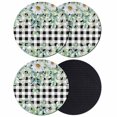 thumbnail image 1 of Green Eucalyptus Leaves Coasters Set of 4, Absorbent Coasters for Drinks, Daisy Floral Coaster for Desk Coffee Table Protection, Home Decor House Warming Gifts 4", 1 of 8