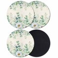 thumbnail image 1 of Green Eucalyptus Leaves Coasters Set of 4, Absorbent Coasters for Drinks, Daisy Summer Botanical Farmhouse Coaster for Desk Coffee Table Protection, Home Decor House Warming Gifts 4", 1 of 8