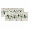 thumbnail image 1 of Green Eucalyptus Leaves Curtain Valances for Windows, Kitchen Valance Window Treatments Panel 2 Pack, Farmhouse Rustic Botanical Burlap Rod Pocket Short Curtains for Bathroom Bedroom 42 x 12 Inch, 1 of 8
