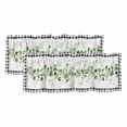 thumbnail image 1 of Green Eucalyptus Leaves Curtain Valances for Windows, Kitchen Valance Window Treatments Panel 2 Pack, Modern Art Farmhouse Plaid Rod Pocket Short Curtains for Bathroom Bedroom 42 x 18 Inch, 1 of 8