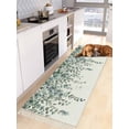 thumbnail image 1 of Green Eucalyptus Leaves Entryway Runner Rug 2x4ft,Summer Botanical Watercolor Washable Woven Living Room Hallway Bedroom Kitchen Carpet with Tassels,Indoor Outdoor Throw Door Mat for Entryway, 1 of 5