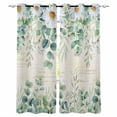 thumbnail image 1 of Green Eucalyptus Leaves Kitchen Curtains Spring Daily Flowers Plants Beige Cafe Short Curtains for Bathroom Blackout Window Curtain Small Window Treatment Drapes for Bedroom Living Room 52"x45"x2, 1 of 9