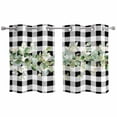 thumbnail image 1 of Green Eucalyptus Leaves Kitchen Curtains Window Panels, Black White Plaid Farmhouse Watercolor Insulated Window Treatment Curtain, Grommet Curtains for Bedroom/Living Room, 2 Piece 27.5"Wx39"L, 1 of 8