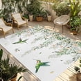 thumbnail image 1 of Green Eucalyptus Leaves Outdoor Rug for Patio/Deck/Porch, Non-Slip Large Area Rug 4 x 6 Ft, Birds Flowers Spring Watercolor Floral Indoor Outdoor Rugs Washable Area Rugs, Camping Rug Carpet Runner, 1 of 8
