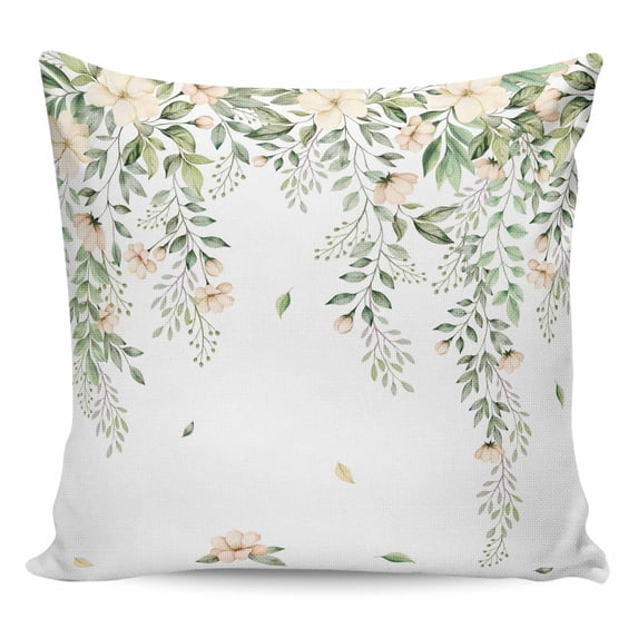 Green Eucalyptus Leaves Pillow Covers 26x26 Inch Decorative Throw Pillow Cover, Spring Floral Weeping Farmhouse Sofa Pillowcases Accent Cushion Case Home Decor Bedroom Living Room