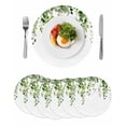 thumbnail image 1 of Green Eucalyptus Leaves Round 13 Inch Placemats Set of 6, Weeping Spring Botanical Summer HeatResistant Non Slip Place Mats for Dining Table, Wipeable Braided Kitchen Table Mats for Housewarming, 1 of 9