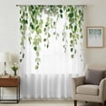 thumbnail image 1 of Green Eucalyptus Leaves Sheer Curtains 45 Inches Long, Weeping Spring Botanical Summer Light Filering Curtains, Breathable Simi Curtain Privacy Drapes for Kitchen Bathroom Small Window Treatment, 1 of 9