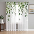 thumbnail image 1 of Green Eucalyptus Leaves Sheer Curtains 63 Inch Length 2 Panels Set, Watercolor Summer Botanical Voile Window Treatment Rod Pocket Curtains Sheers Drapes for Bedroom/Living Room/Kitchen 52x"63"x2, 1 of 7