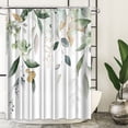 thumbnail image 1 of Green Eucalyptus Leaves Shower Curtain Gold Botanical Bathroom Curtain Sage Green Plant White Fabric Bathtub Decor, 1 of 6
