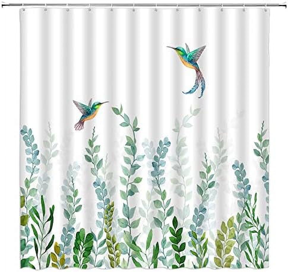 Green Eucalyptus Leaves Shower Curtain Sage Green Leaf Watercolor