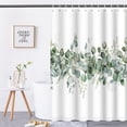 thumbnail image 1 of Green Eucalyptus Leaves Shower Curtain Watercolor Leaf Modern Minimalist Bathroom Decor Shower Curtain 72 x 72 Inch Polyester Waterproof Unique Tub Curtain with 12 Hooks, 1 of 6