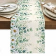 thumbnail image 1 of Green Eucalyptus Leaves Table Runner - 120 Inch Long, Kitchen Dining Table Runner Dresser Scarves, Daisy Summer Botanical Farmhouse Farmhouse Decor for Coffee Tables Wedding Party Banquet, 1 of 8