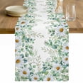 thumbnail image 1 of Green Eucalyptus Leaves Table Runner - 70 Inch Long Summer Botanical Daisy Floral Cotton and Linen Blended Dress Scarves Farmhouse Table Runner for Kitchen Dining, Coffee Table, 13" x 70", 1 of 8