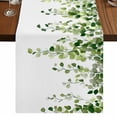 thumbnail image 1 of Green Eucalyptus Leaves Table Runner 72 Inches Long,Weeping Spring Botanical Summer Cotton Linen Table Runners Dresser Scarves,Decorative Tabletop Scarf Furniture Cover for Home Dinner Party 13"x72", 1 of 8