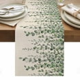 thumbnail image 1 of Green Eucalyptus Leaves Table Runner - 90 Inch Long, Kitchen Dining Table Runner Dresser Scarves, Summer Botanical Weeping Rustic Farmhouse Decor for Coffee Tables Wedding Party Banquet, 1 of 8