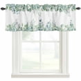 thumbnail image 1 of Green Eucalyptus Leaves Window Valance Curtain Watercolor Spring Plant Rod Pocket Short Curtain for Living Room, Bedroom & Kitchen Window Decor 42x12in, 1 of 8