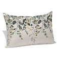 thumbnail image 1 of Green Eucalyptus Pillow Covers, Linen Long Throw Pillow Case, Farmhouse Weeping Leaves on Linen Holiday Pillow Protector Decorative Cushion Cover for Living Room/Bedroom 20" x 26", 1 of 8