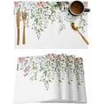 thumbnail image 1 of Green Eucalyptus Placemats Set of 6 Washable Flower Leaves Heat Resistant Non-Slip Linen Place Mats Kitchen Dining Table Floral Decor for Durable Table Mats - Sage Green (13"x 19"), 1 of 1