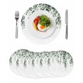 thumbnail image 1 of Green Eucalyptus Round 13 Inch Placemats Set of 6, Weeping Botanical Leaf Watercolor HeatResistant Non Slip Place Mats for Dining Table, Wipeable Braided Kitchen Table Mats for Housewarming, 1 of 9