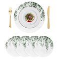 Green Eucalyptus Round Placemats Set of 4, Braided Polypropylene Place ...
