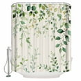 thumbnail image 1 of Green Eucalyptus Shower Curtain, 72" x 72", Leaf Retro Linen Background Farmhouse Waterproof Bathroom Curtain Washable Shower Curtain Set with 12 Hooks, 1 of 6