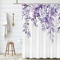 thumbnail image 1 of Green Eucalyptus Shower Curtain, Watercolor Leaves on The Top Plant with Floral Bathroom Decoration Shower Curtain Sets 72x72 Inch with Hooks, 1 of 6