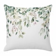 thumbnail image 1 of Green Eucalyptus Throw Pillow Cover Leaf Red Fruit Rustic Watercolor Botanical Cotton Linen Cushion Cover Throw Pillow Case with Invisible Zipper for Couch Sofa Bed Chair Car 18x18 Inch, 1 of 14
