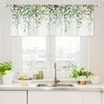 thumbnail image 1 of Green Eucalyptus Valances Curtains Watercolor Floral Plants Leaves on The Top Botanical Farmhouse Wood Plank Rod Pocket for Women Bedroom Living Room Treatment Fabric 1 Panel 52Wx18H Inch, 1 of 6