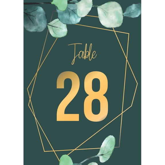 Green Eucalyptus Wedding Table Number Cardss 1-40 Double Sided With Head Table For Reception Event Party Baby Shower Birthday 4x6 Inch