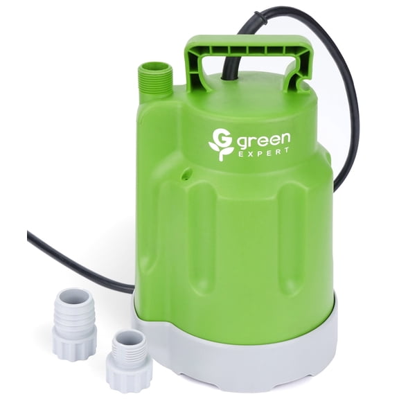 Green Expert 1/4HP Submersible Utility Pump High Flow 1800GPH for Quickly Water Removal Household Drainage Pump Easy to Use in Pools Hot Tub Flooded House Suit to Garden Hose