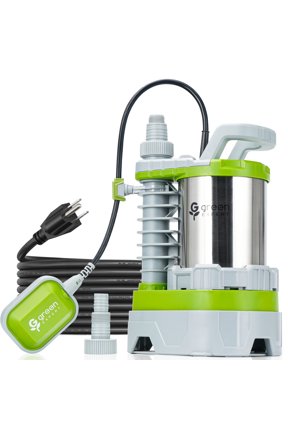 1.5HP Submersible Sump Pump, 5500GPH High Flow, 25FT Power Cord, Auto/Manual Adjustable Float, Intake Holes Changeable, All-in-One Solution for Basement, Pool, Hot Tub, Flooded Areas