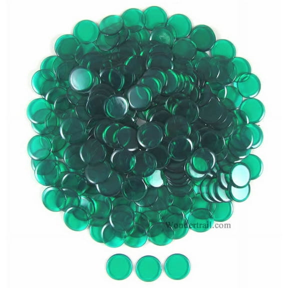 Green Extra Thick Plastic Sorting Chips 19MM (3/4in) Pack of 250 Koplow Games
