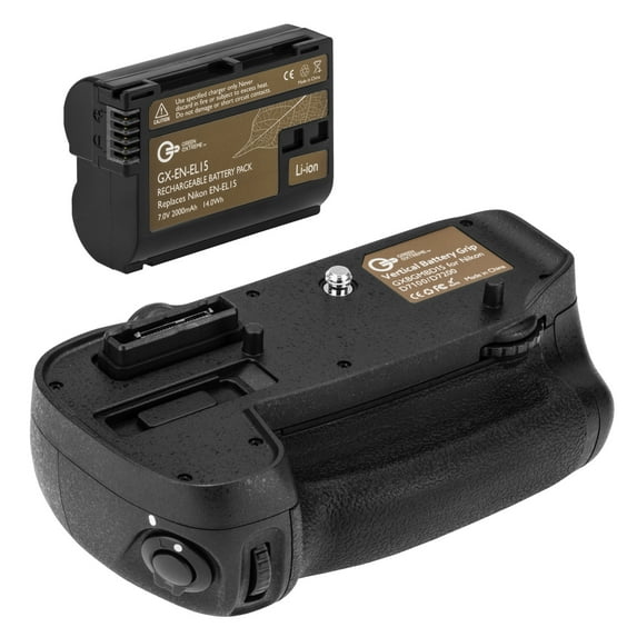 Green Extreme MB-D15 Battery Grip for Nikon D7100 & D7200 + High Capacity 2000mAh EN-EL15 Battery