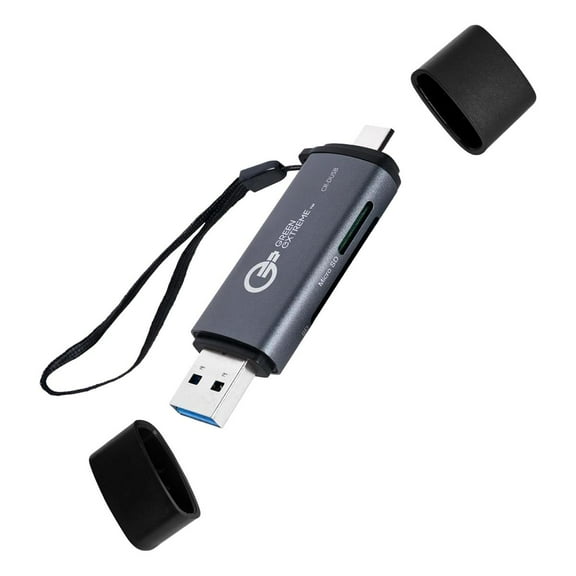 Green Extreme SD Card Reader, USB 3.0 Type-A and Type-C OTG Card Reader