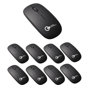 Green Extreme 10 Pack Wireless Ergonomic Mouse, Ergonomic Optical Mouse with Adjustable DPI, Rechargeable Silent Clicks Bulk Value Pack (Black)