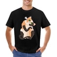 thumbnail image 1 of Green Eyed Cat Men’s Graphic T-shirt Vintage Short Sleeve Sport Tee Black L, 1 of 2