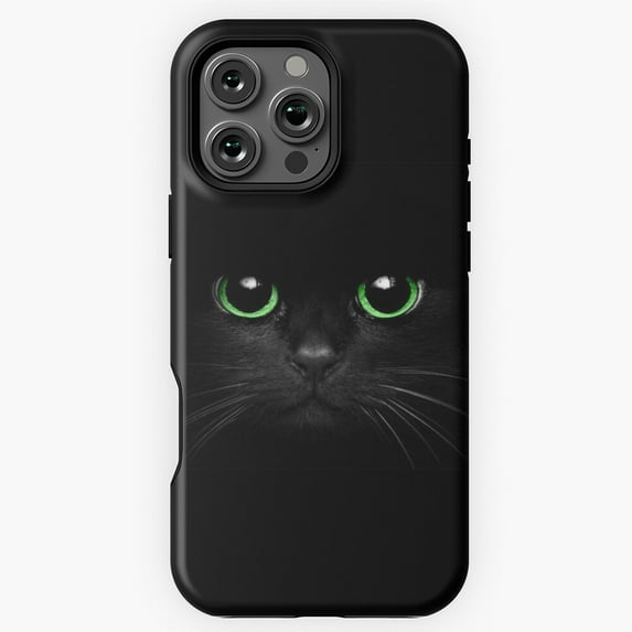 Green Eyes Black Cat Phone Case for iPhone 16 15 14 13 12 11 Pro Max M5909201