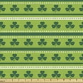 thumbnail image 1 of Ambesonne Green Fabric by the Yard Upholstery, Traditional Irish Clovers, 1 Yard, Lime Green Dark Green, 1 of 4