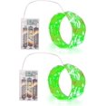 thumbnail image 1 of Green Fairy Lights Battery Operated (Included), 8 Modes & Auto Timer, 2 Packs 5m 50Led Mini Twinkle Silver Wire Firefly Starry Lights, Waterproof Battery Operated Lights for Mason Jars Bottle, 1 of 12