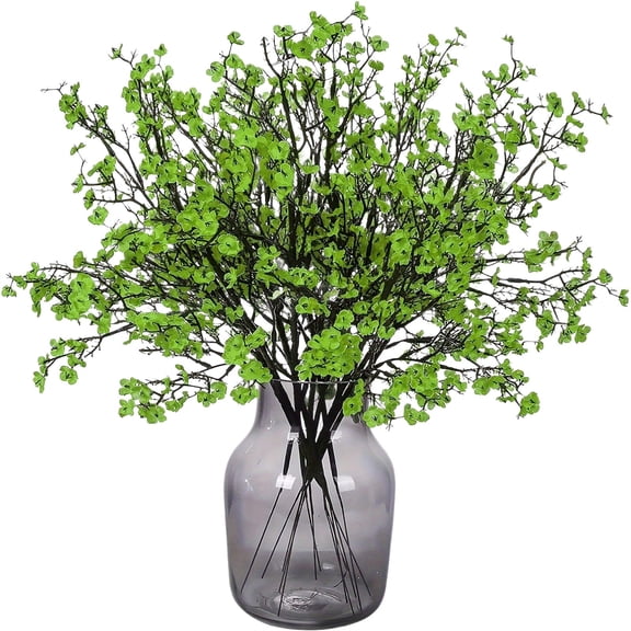Green Fake Babys Breath Bouquet,spring flowers artificial dried flowers,Fake Flowers Plants Decor Silk Flower Bulk for Vase Spring Home Wedding Indoor Table Party Decorations(1pcs)