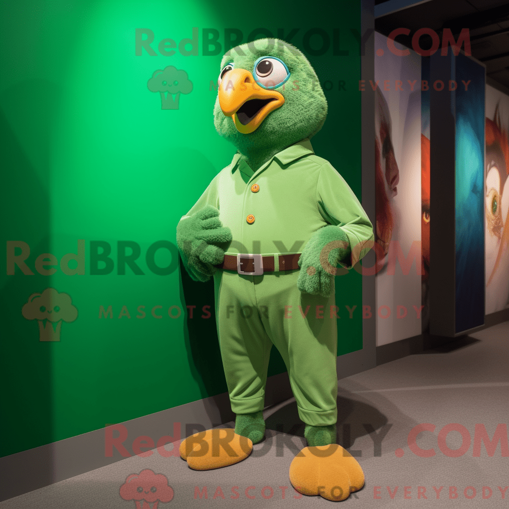 Green Falcon REDBROKOLY mascot costume character dressed with a ...
