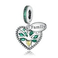 thumbnail image 1 of Green Family Tree Heart S925 Dangle Charm for Women Bracelet Necklace Pendant, 1 of 4